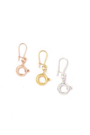 mono orecchino chiusura anello a molla