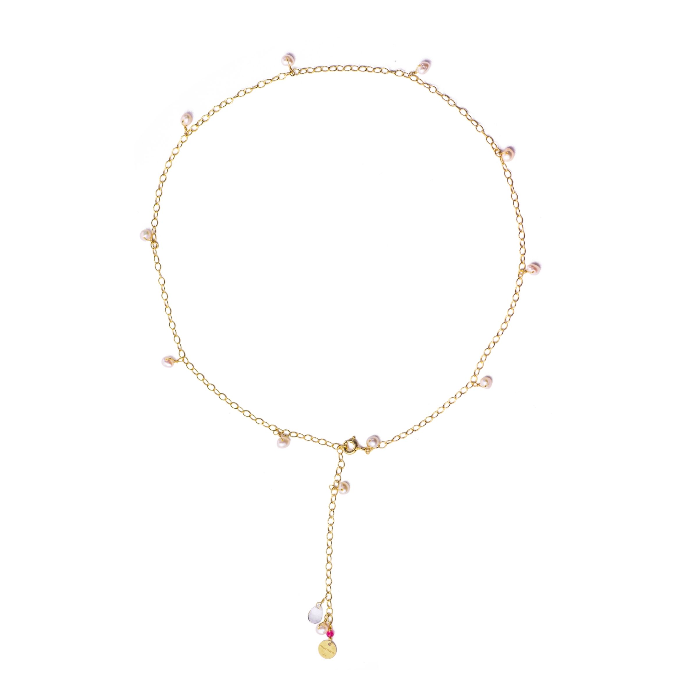 Sparse Force Necklace Chain with Pendant Pearls