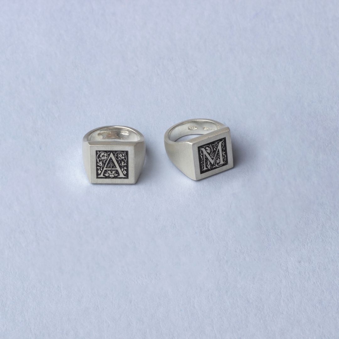 Letter Shield Ring