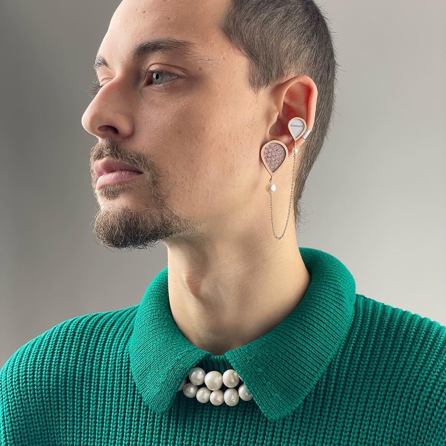 Mono Drop Frame Earring and Cuff Earring
