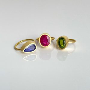 Solo Uno Tanzanite and Tourmaline Rings