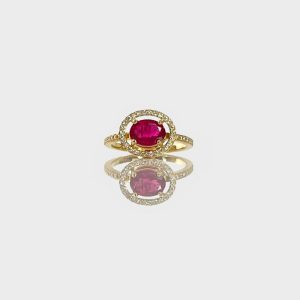 Anello Vena Amoris Tormalina Rosa