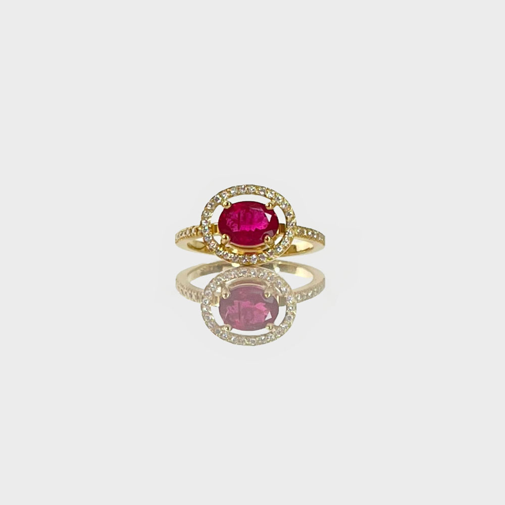 Anello Vena Amoris Tormalina Rosa