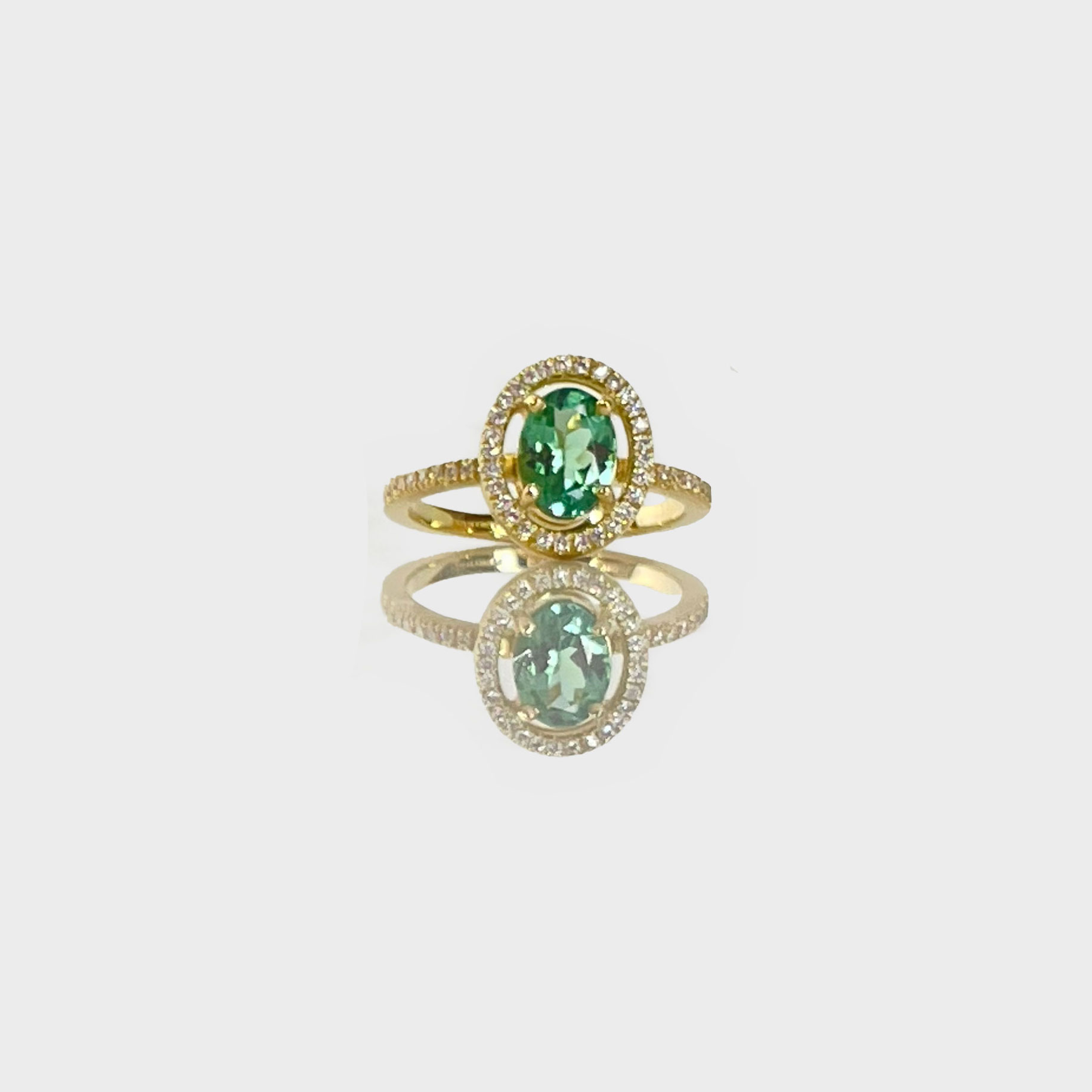 Anello Vena Amoris Tormalina Verde Ovale