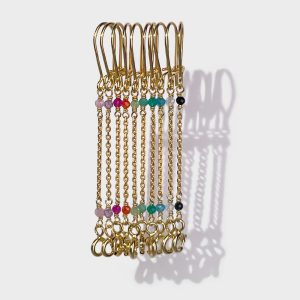 Mono orecchino catena chiusura anello a molla
