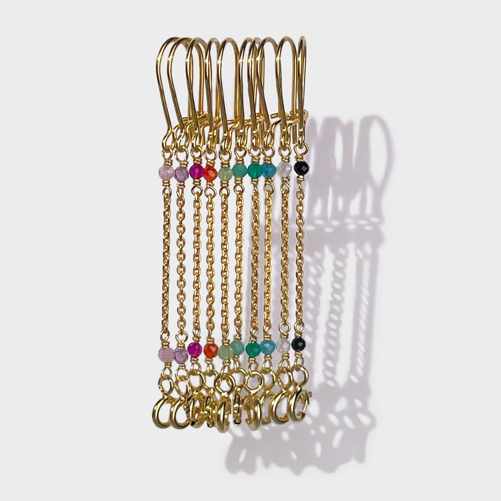 Mono orecchino catena chiusura anello a molla