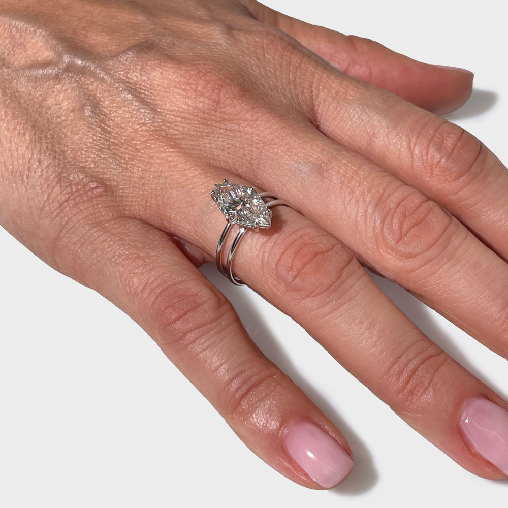 Anello Griffes Diamante Marquise Lab Grown