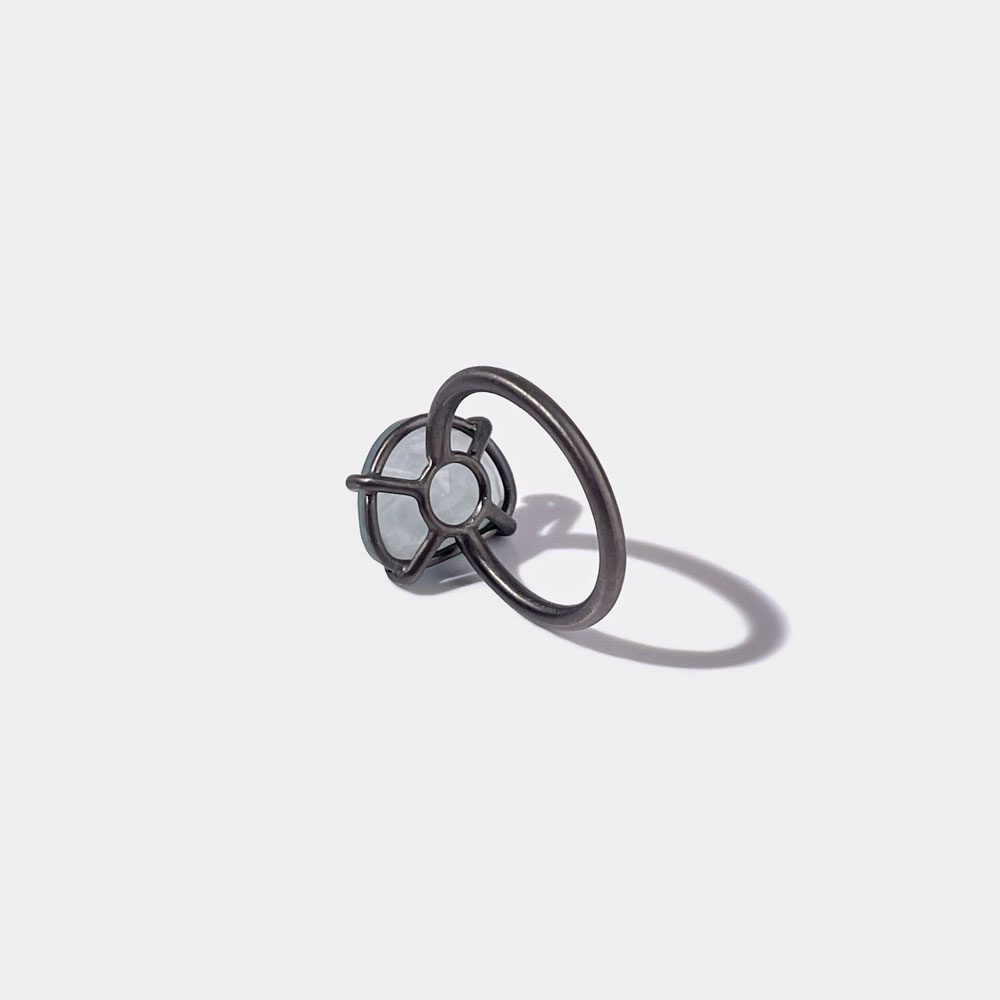 Anello Griffes Acquamarina Flat