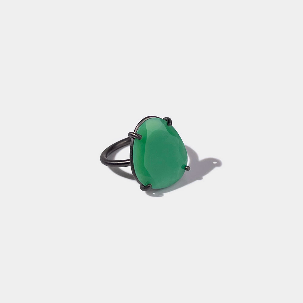 Anello Griffes Crisoprasio Flat