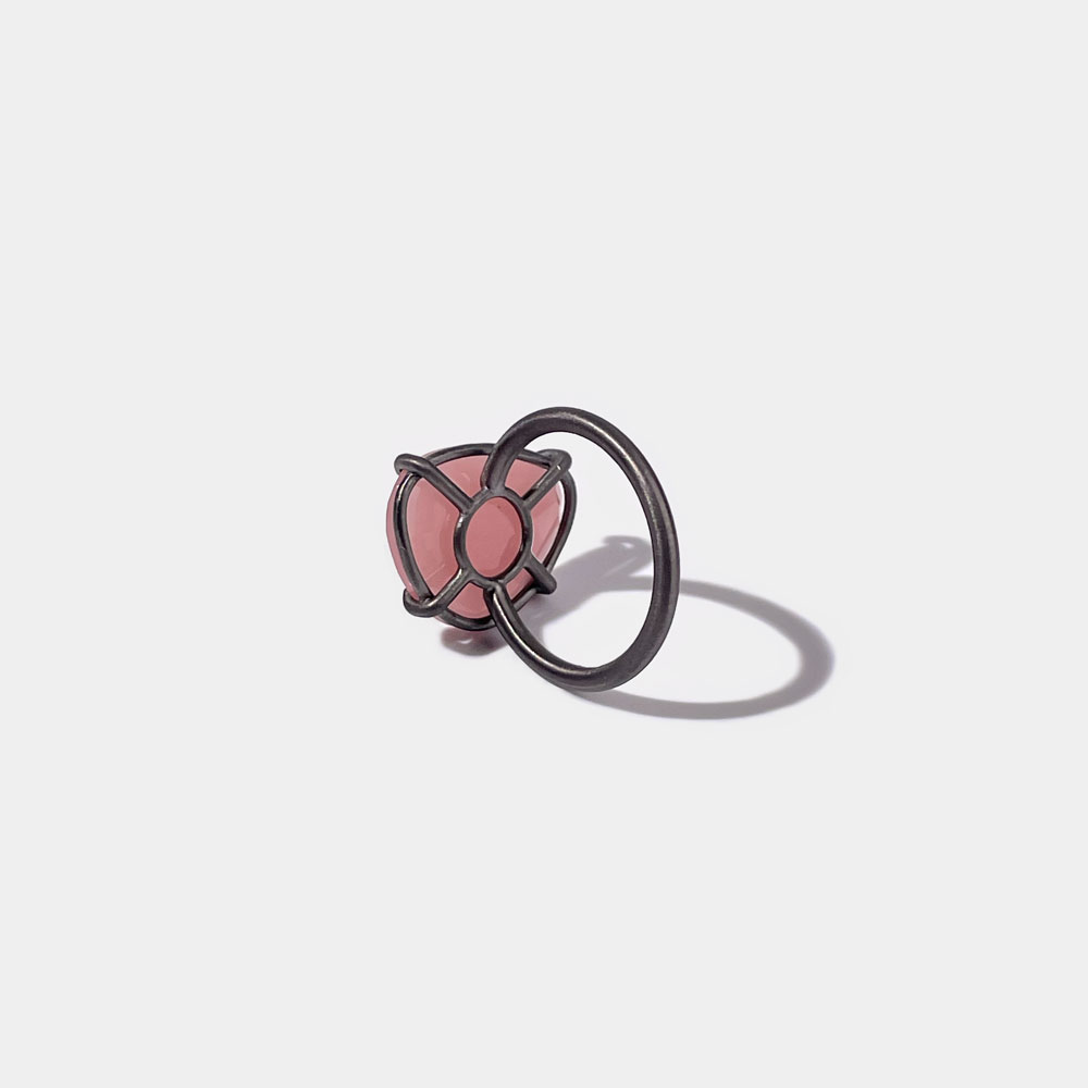 Anello Griffes Quarzo Guava Rosa Flat