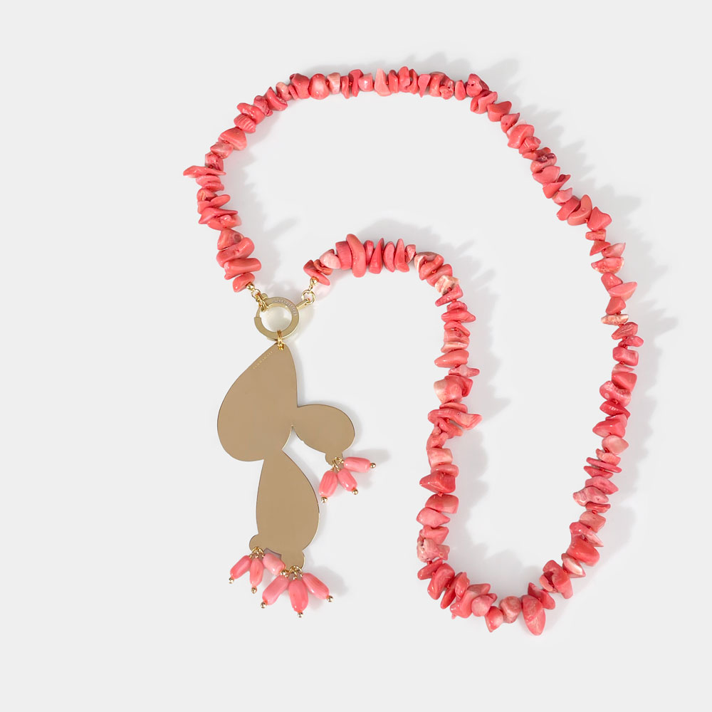 Collana Sassi Irregolari Madrepora Rosa